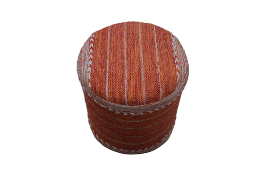 Puf Kilim de algodón tejido a mano – Encanto naranja
