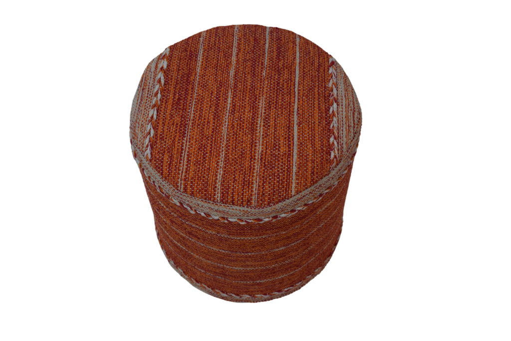 Puf Kilim de algodón tejido a mano – Encanto naranja
