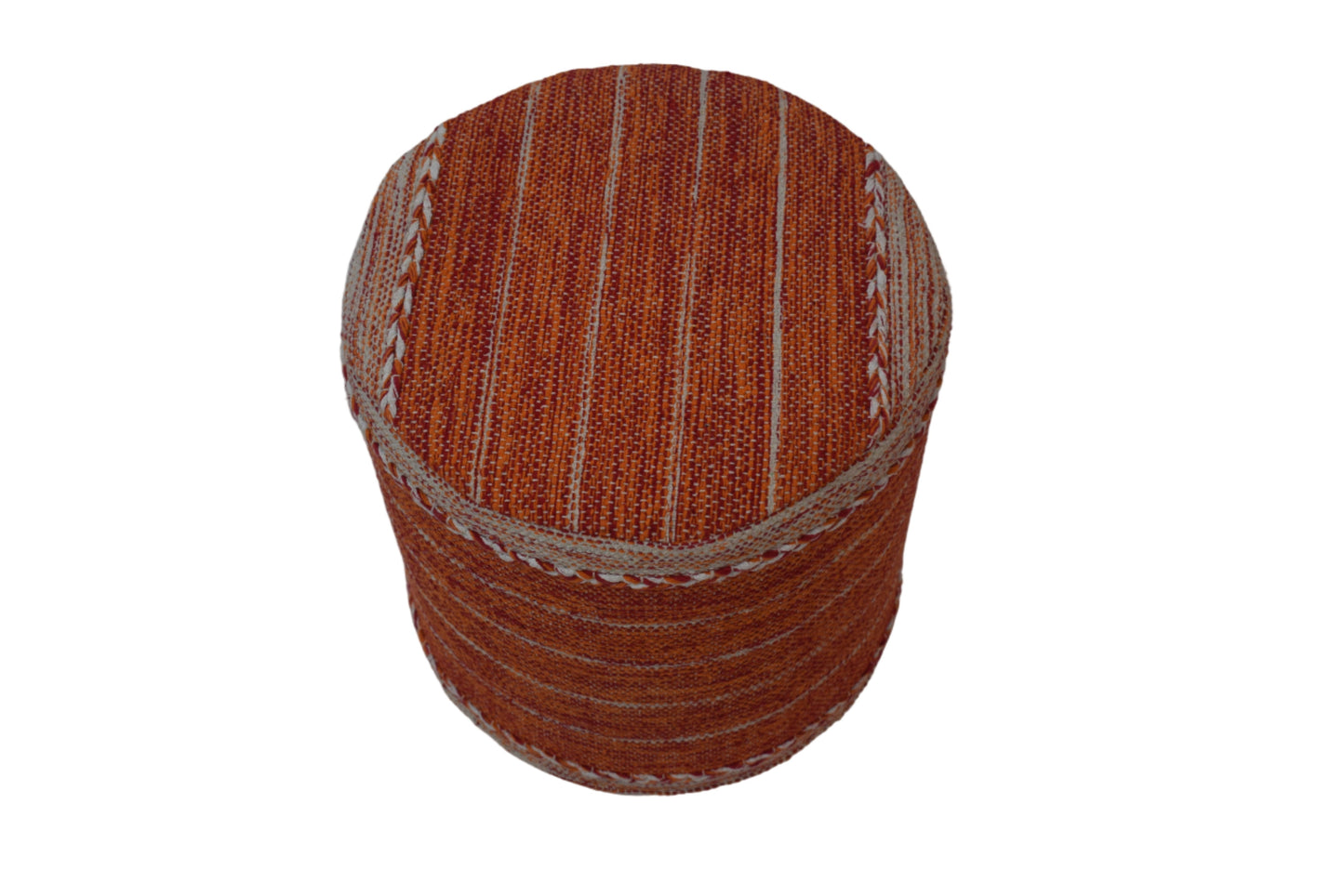Puf Kilim de algodón tejido a mano – Encanto naranja