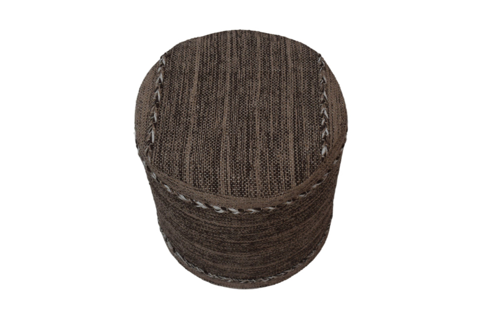 Puf Kilim de algodón tejido a mano – Marrón y tostado