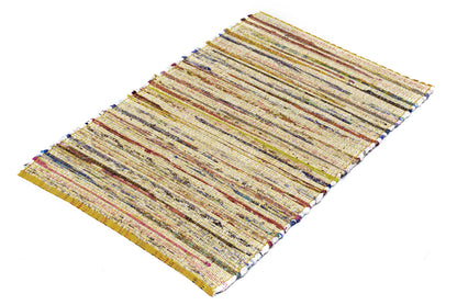 Alfombra Chindi Estampada Amarilla con Borde