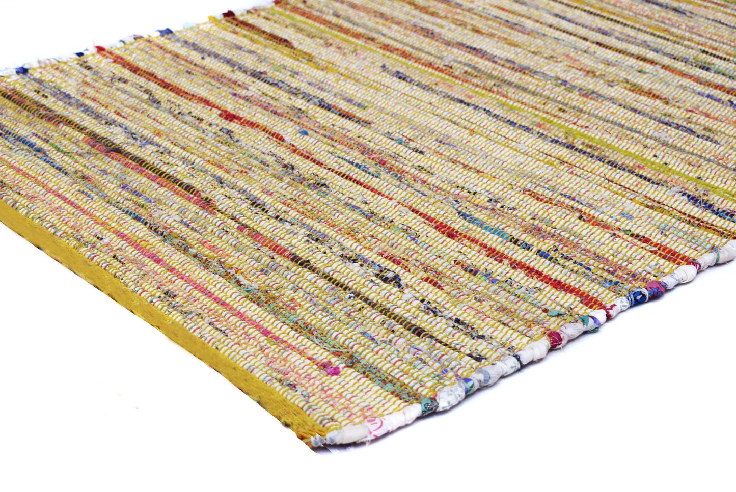 Alfombra Chindi Estampada Amarilla con Borde