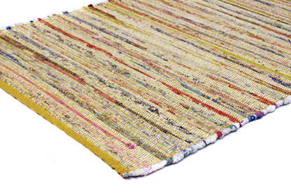 Alfombra Chindi Estampada Amarilla con Borde