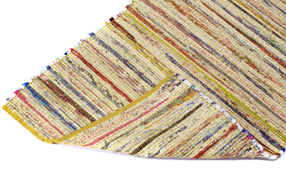 Alfombra Chindi Estampada Amarilla con Borde