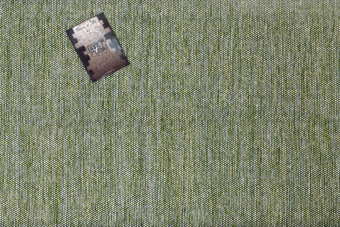 Alfombra de Algodón Verde con Flecos Negros