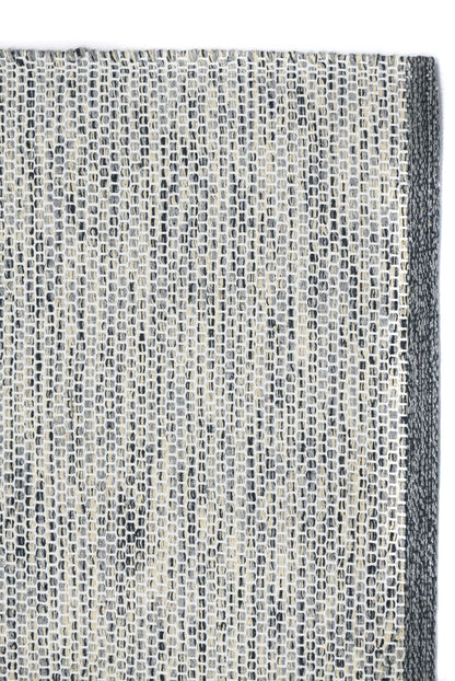 Alfombra de Algodón Plateada con Borde Carbón