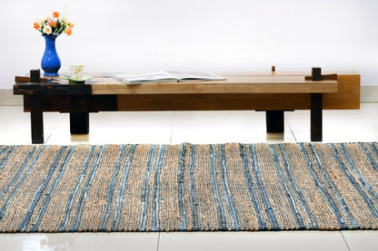 Alfombra de Denim y Yute Sarkanda – Borde Acabado