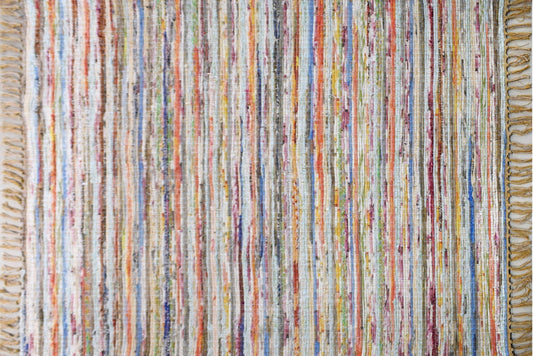 Alfombra Chindi Estampada Multicolor con Borde