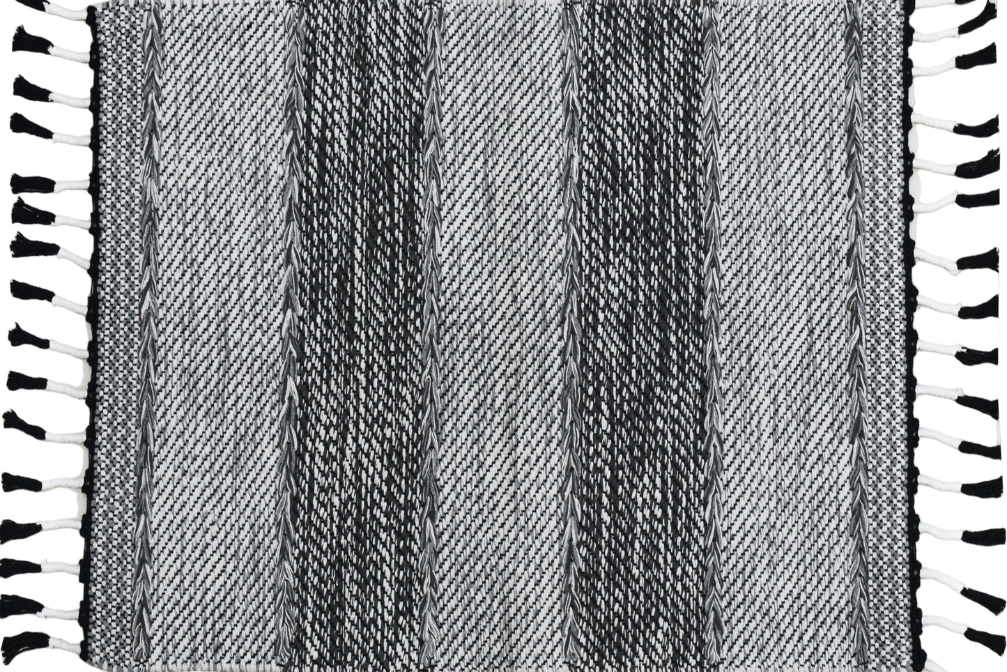 Alfombra Dhurrie de Algodón – Con Borde y Flecos