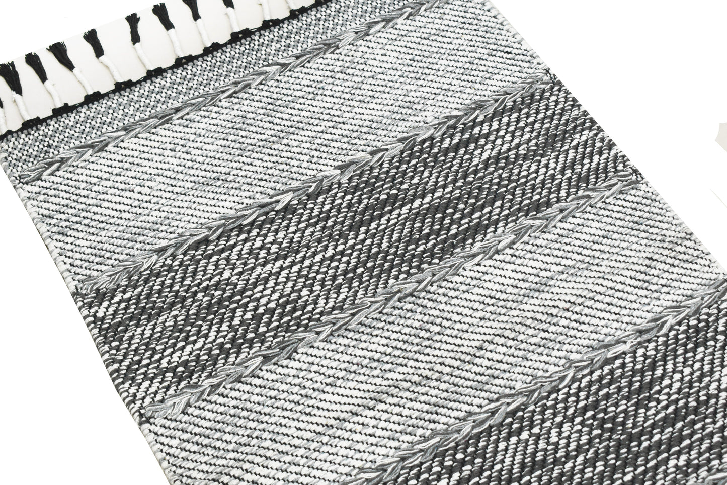 Alfombra Dhurrie de Algodón – Con Borde y Flecos