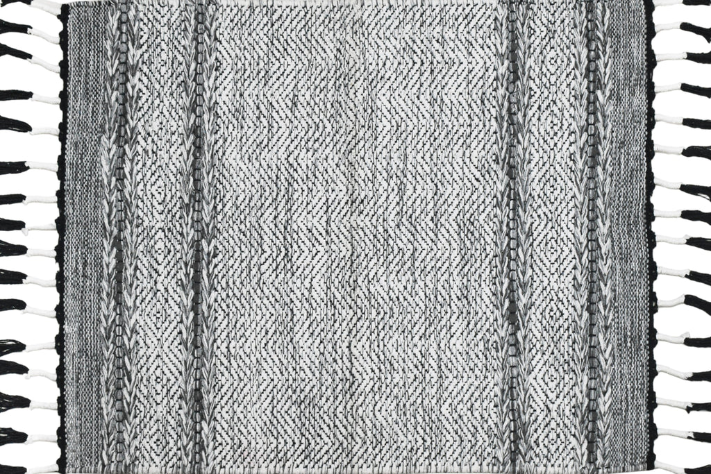 Alfombra Dhurrie de Algodón – Con Borde y Flecos