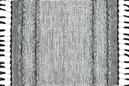 Alfombra Dhurrie de Algodón – Con Borde y Flecos