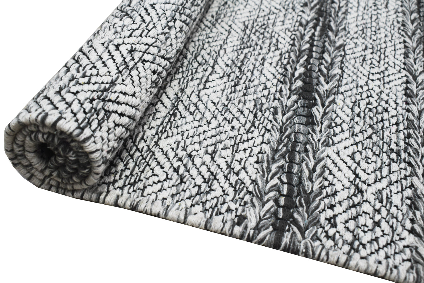 Alfombra Dhurrie de Algodón – Con Borde y Flecos