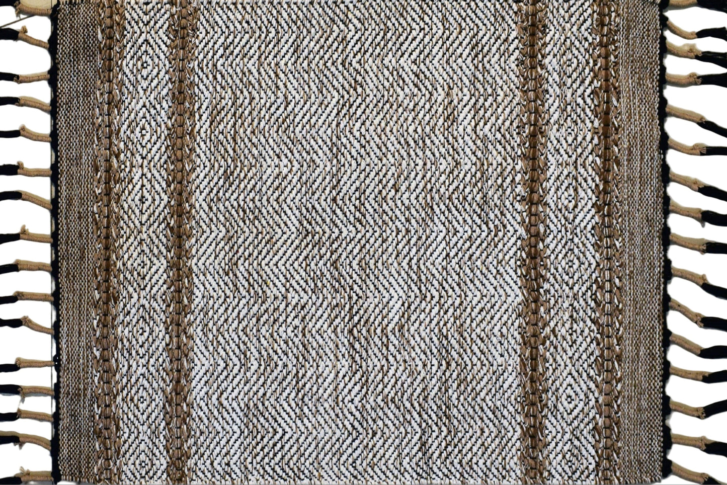 Alfombra Dhurrie de Algodón – Con Borde y Flecos