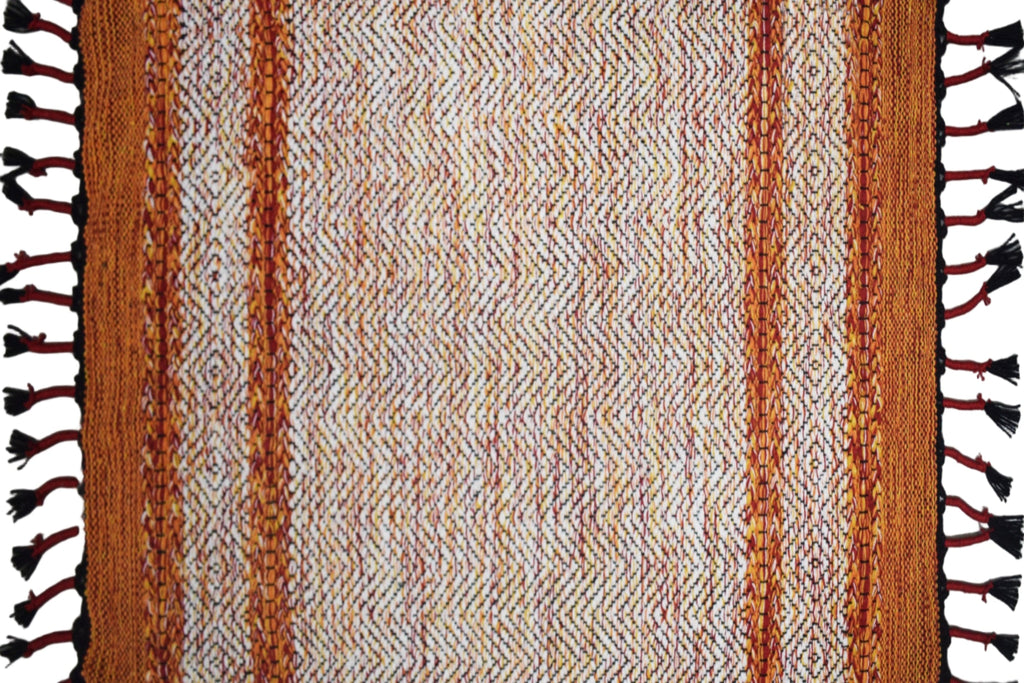 Alfombra Dhurrie de Algodón – Con Borde y Flecos