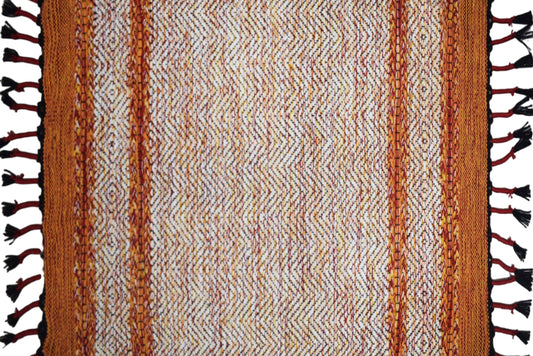 Alfombra Dhurrie de Algodón – Con Borde y Flecos