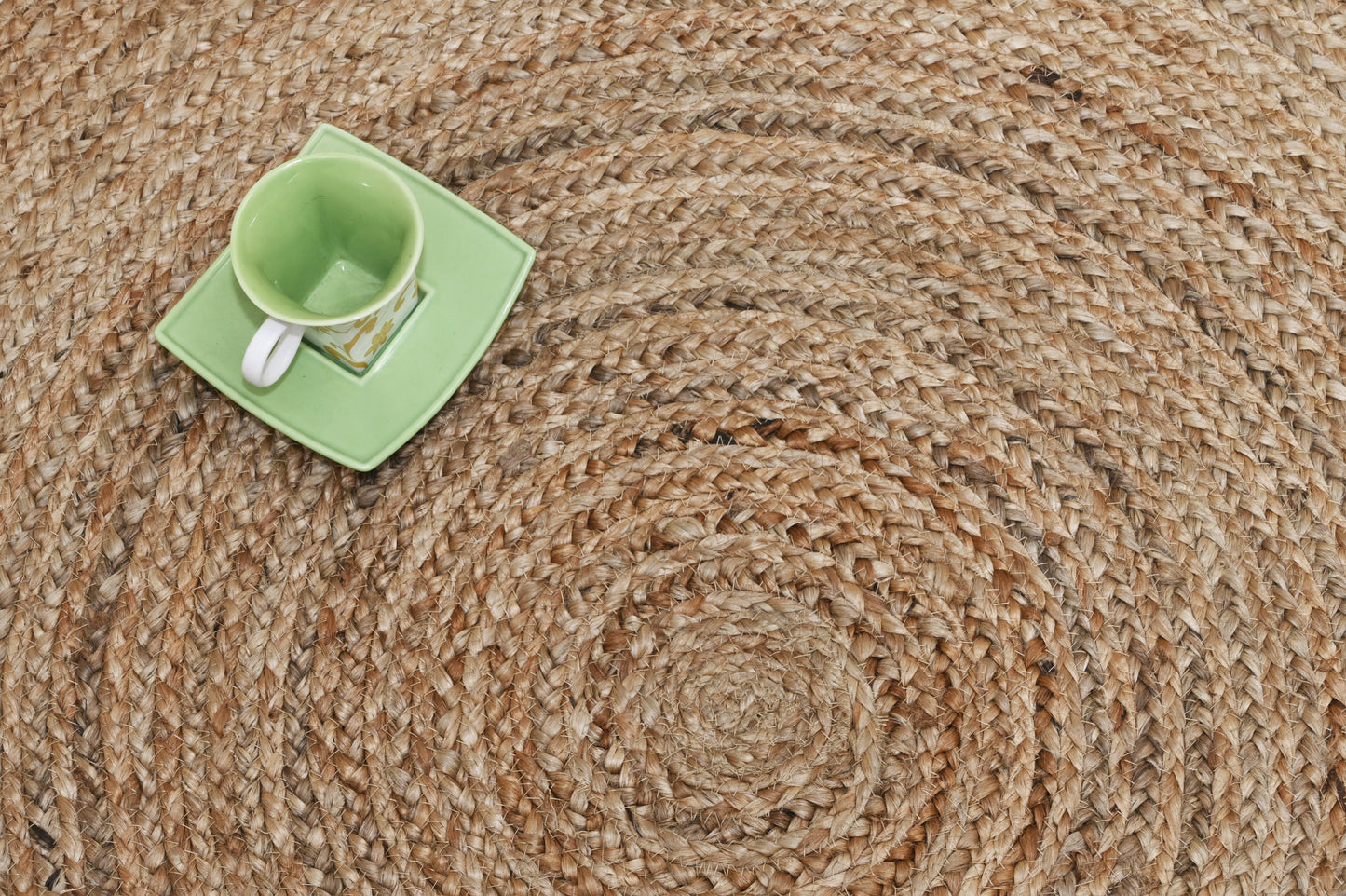 Alfombra Redonda de Yute Trenzado – Con Borde