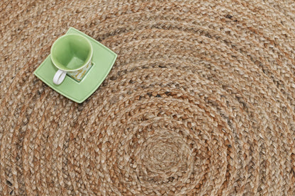 Alfombra Redonda de Yute Trenzado – Con Borde