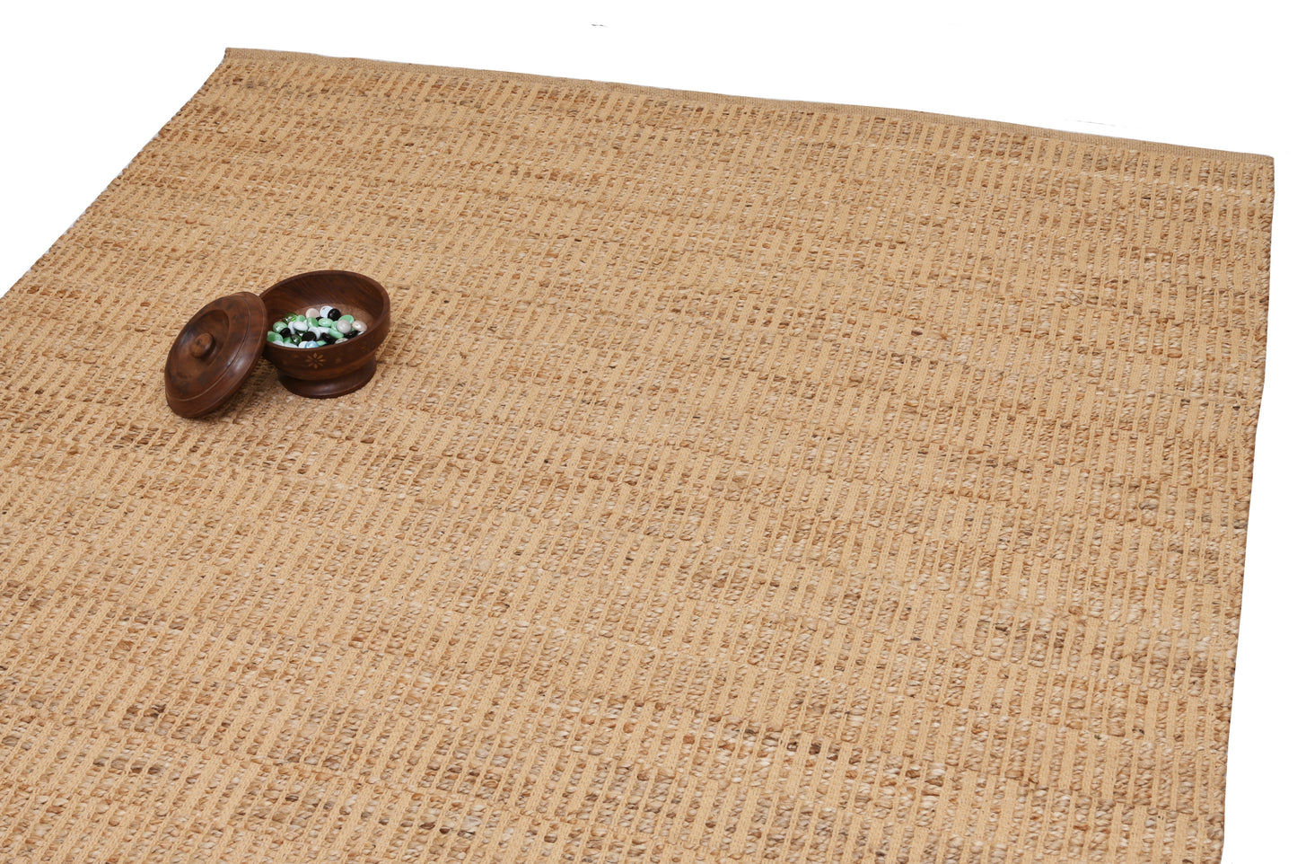 Alfombra Dhurrie de Yute Hecha a Mano – Borde Acabado