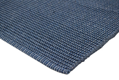 Alfombra de Playa Tejida a Mano Costa de Medianoche en Azul Oscuro