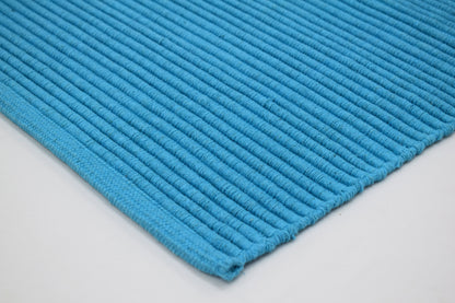 Alfombra de Playa Tejida a Mano Llama del Océano en Turquesa