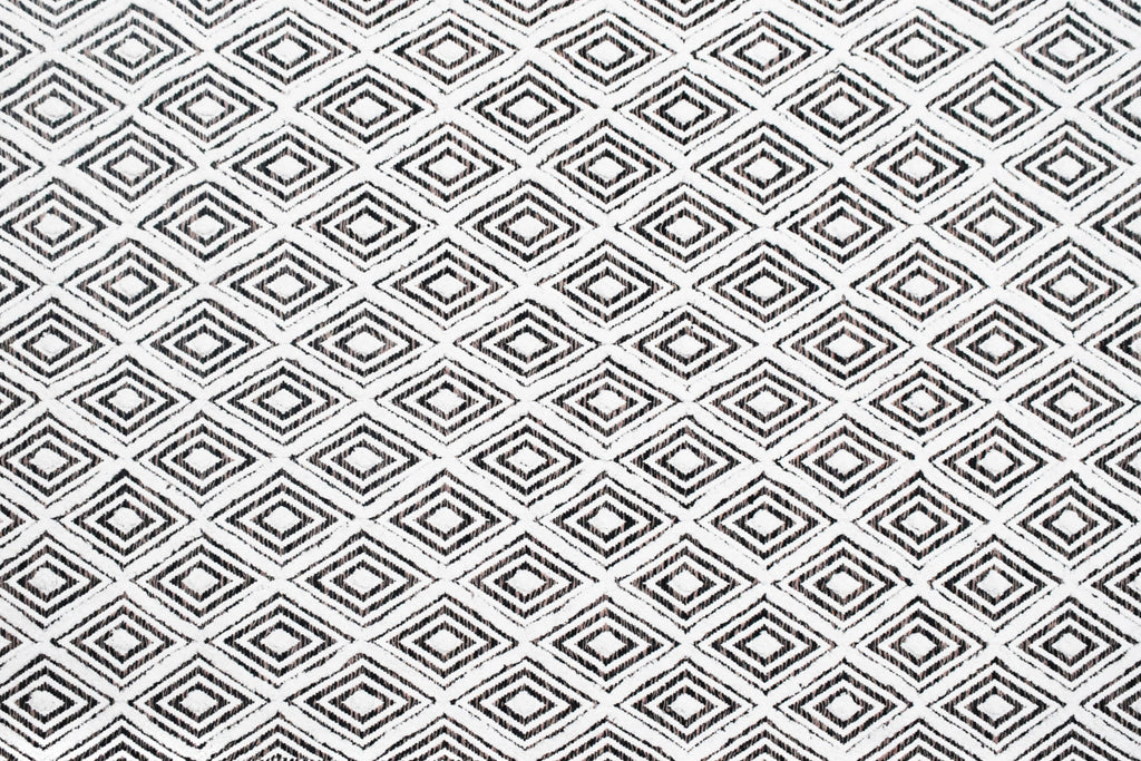 Alfombra de Algodón Shaggy – Patrón de Diamante con Flecos