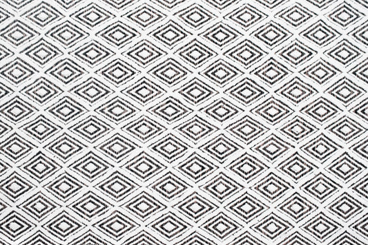 Alfombra de Algodón Shaggy – Patrón de Diamante con Flecos