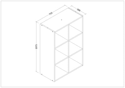 Cubo de Almacenamiento de 6 Compartimientos