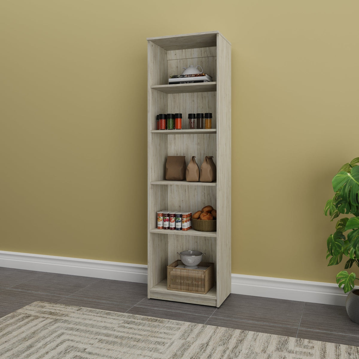 Gabinete de Doble Puerta MYSRTA1014626 Pino Stobus - vista lateral en ambiente con puertas abiertas