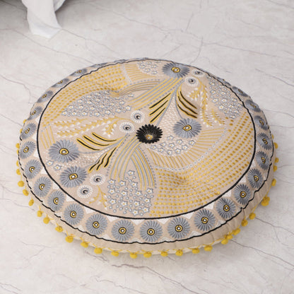 Taburete con Cojín de Piso y Almohada – Juego Completo