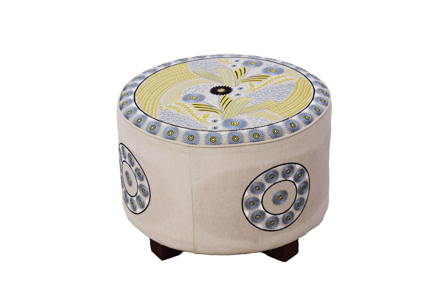 Taburete con Cojín de Piso y Almohada – Juego Completo