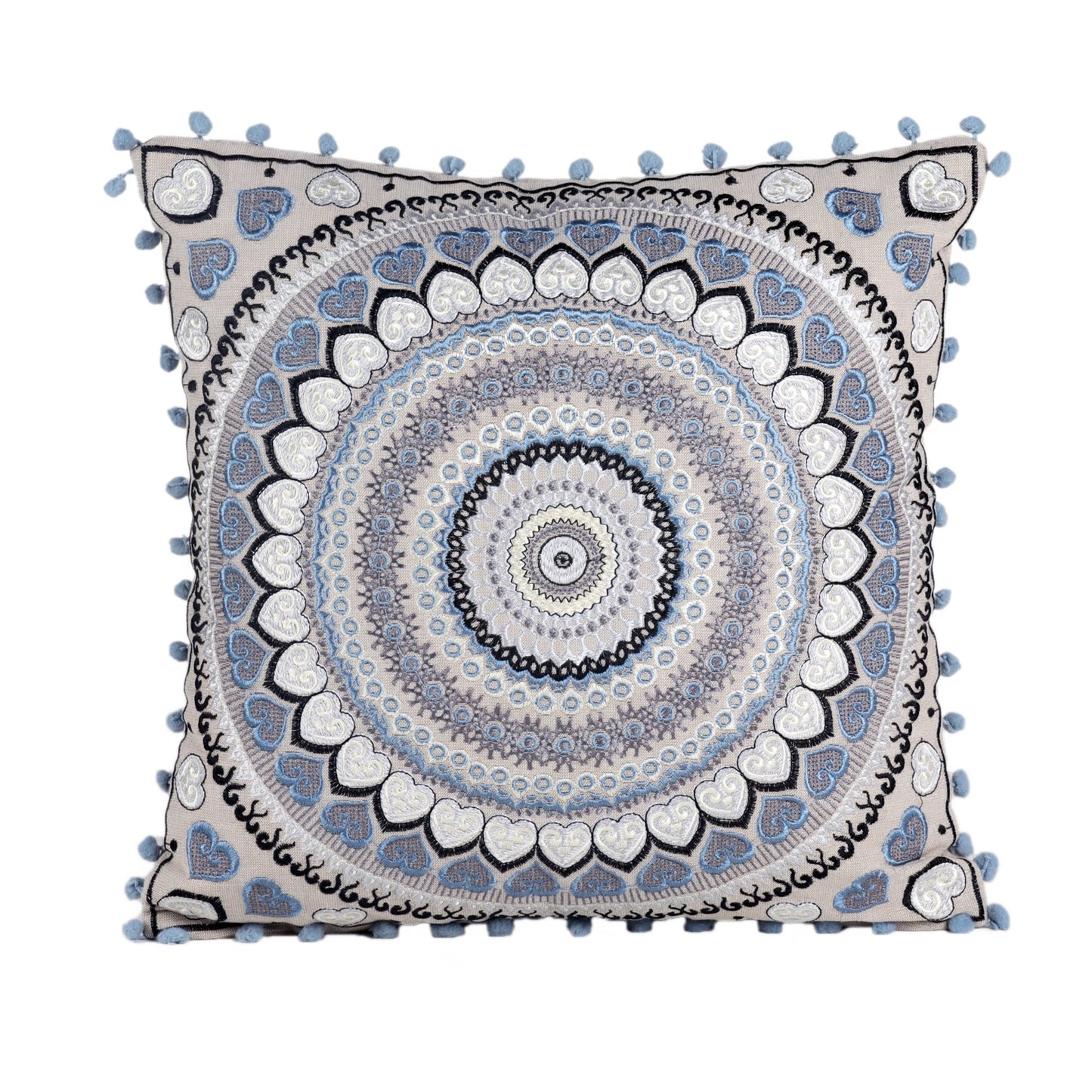 Taburete con cojín de piso y set de almohadas