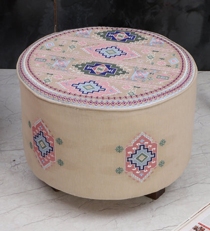 Taburete con cojín de piso y set de almohadas