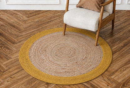 Alfombra Redonda de Yute Trenzado – Con Borde