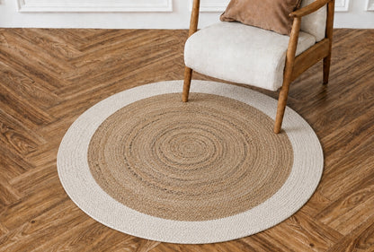 Alfombra Redonda de Yute Trenzado – Con Borde