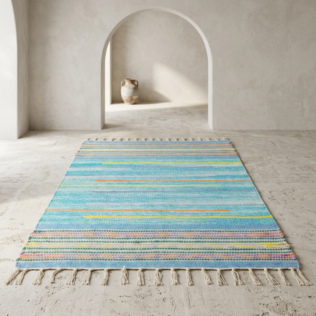 Alfombra BZ5 en una galería mediterránea