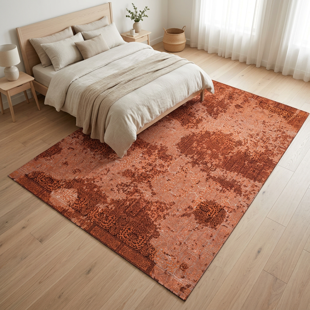 Alfombra RAC52E completamente extendida al lado de la cama