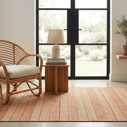 Sarkanda Striped Rug, Spray-Finished Edge, IC15112 Orange