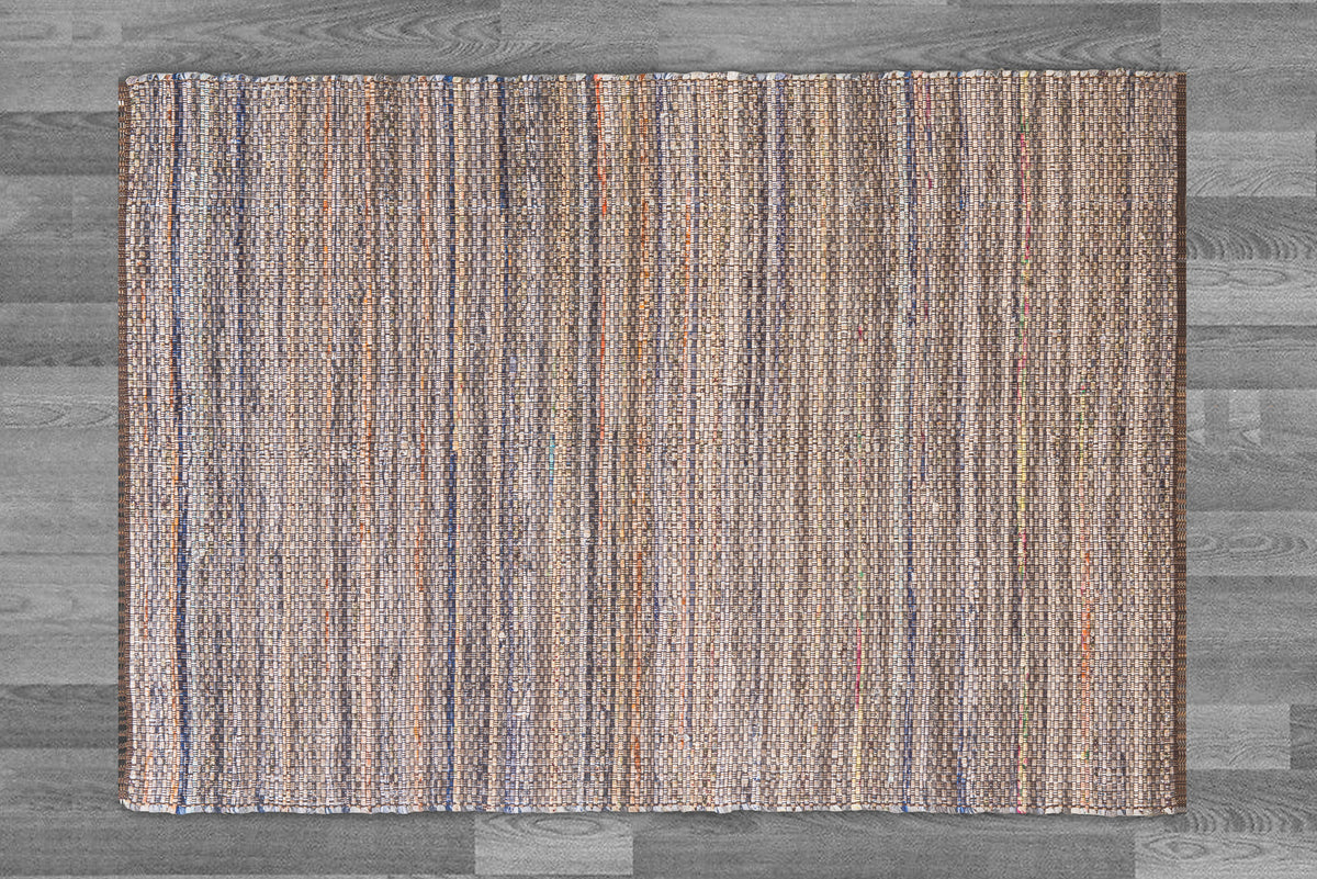 Alfombra Chindi IC14017 marrones y beige tejida a mano