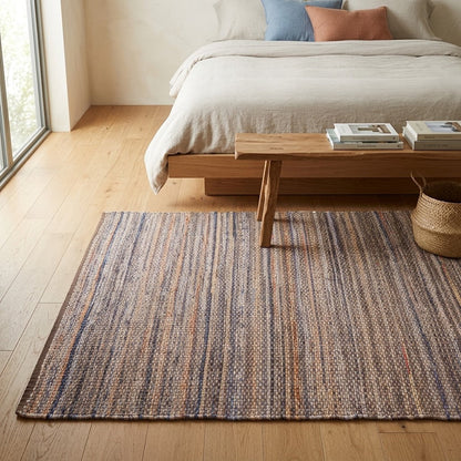 Alfombra Chindi Estampada con Borde IC14017 Marrones/Beige