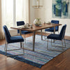 IC14121 Printed Chindi Rug with Blue Border