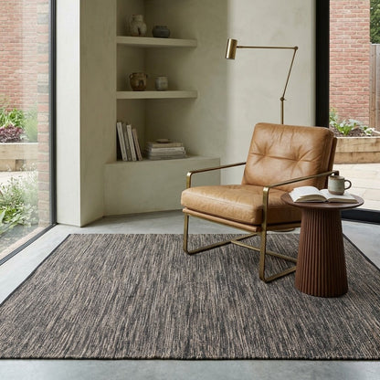 Solid Chindi Rug with Border IC14467 Brown/Beige