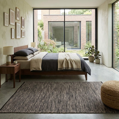 Solid Chindi Rug with Border IC14467 Brown/Beige