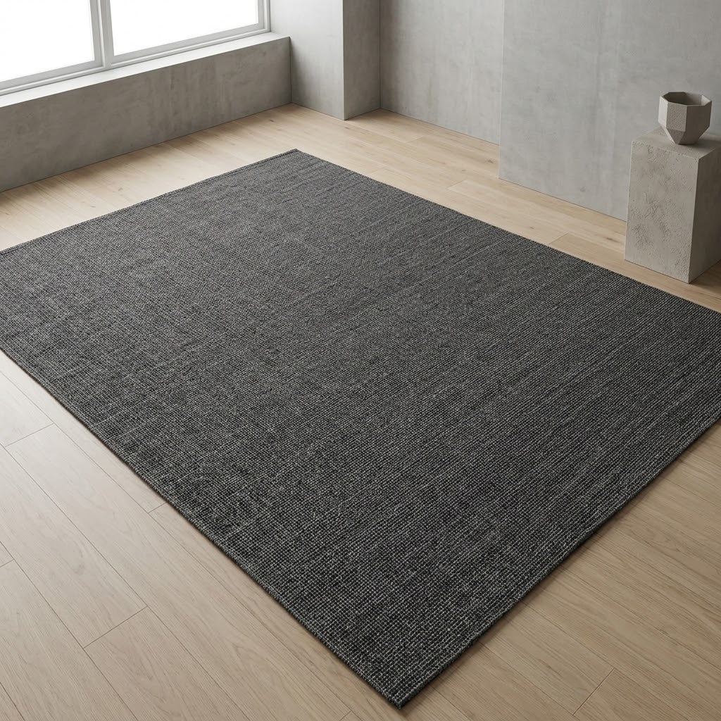 Cotton Rug with Charcoal Border IC15652 Black/White