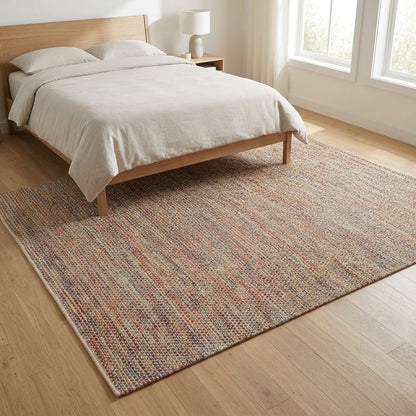 Cotton Rug with Orange Border IC15672 Multicolor