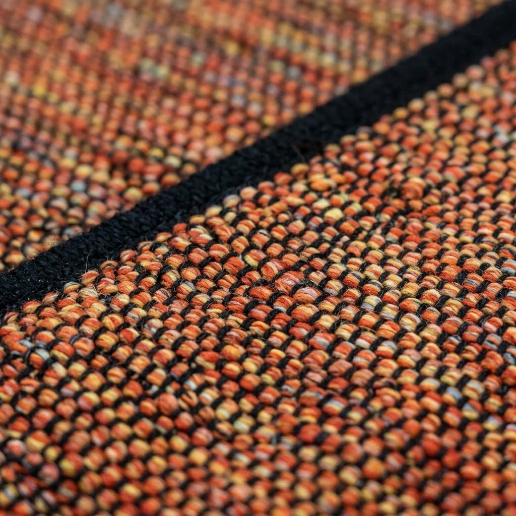 Alfombra de Algodón con Borde Negro IC12582 Multicolor