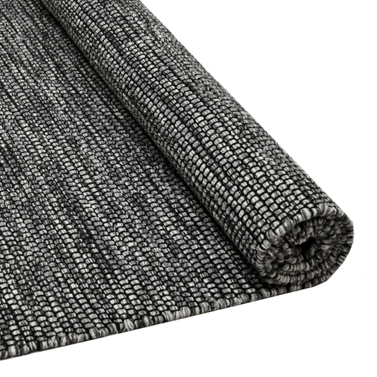 Alfombra tejida a mano IC12583 con borde negro
