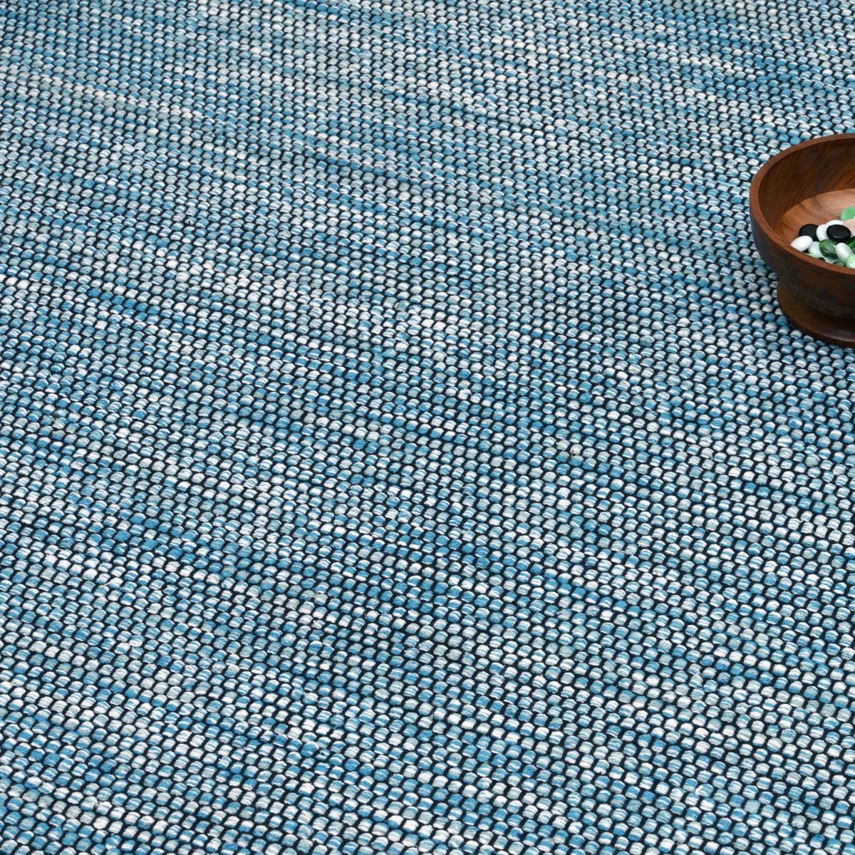 Alfombra de algodón IC13432 azul con borde negro - vista 2