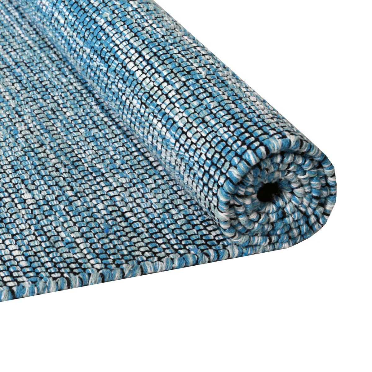 Alfombra de algodón IC13432 azul con borde negro - vista 3
