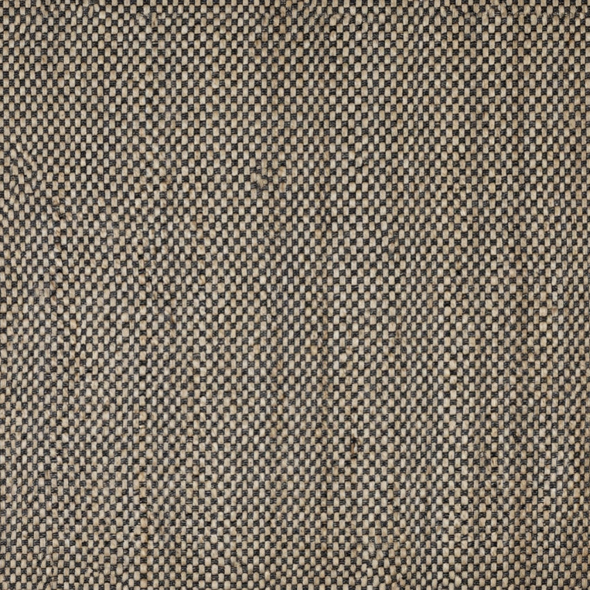 Jute and Cotton Checked Rug with Finished Edge IC14544 Grey/Silver